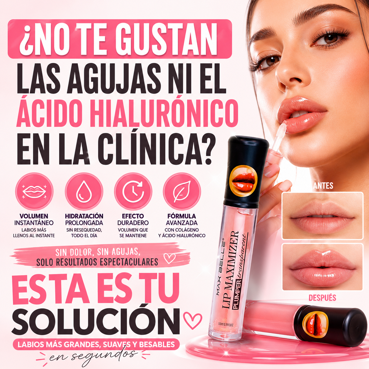 GlowLips® Voluminizador labial efecto pumpling visible en segundos 💋