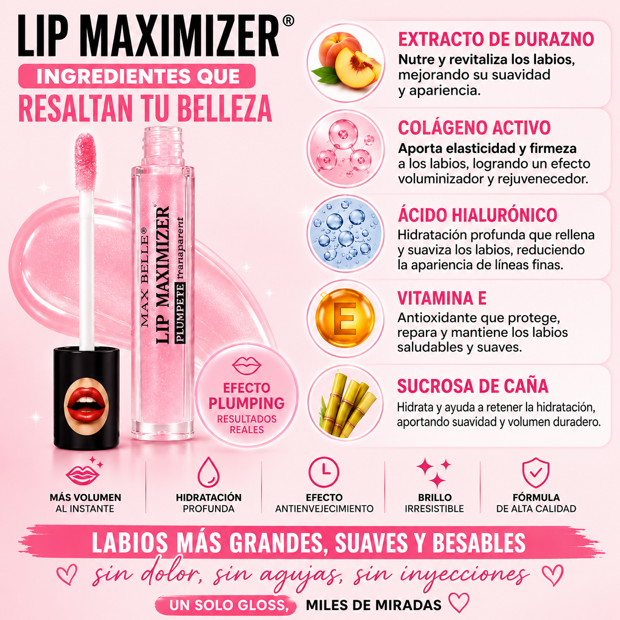 GlowLips® Voluminizador labial efecto pumpling visible en segundos 💋