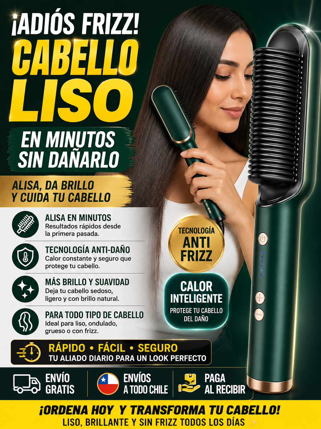 Cepillo Alisador Rizador Multifuncional